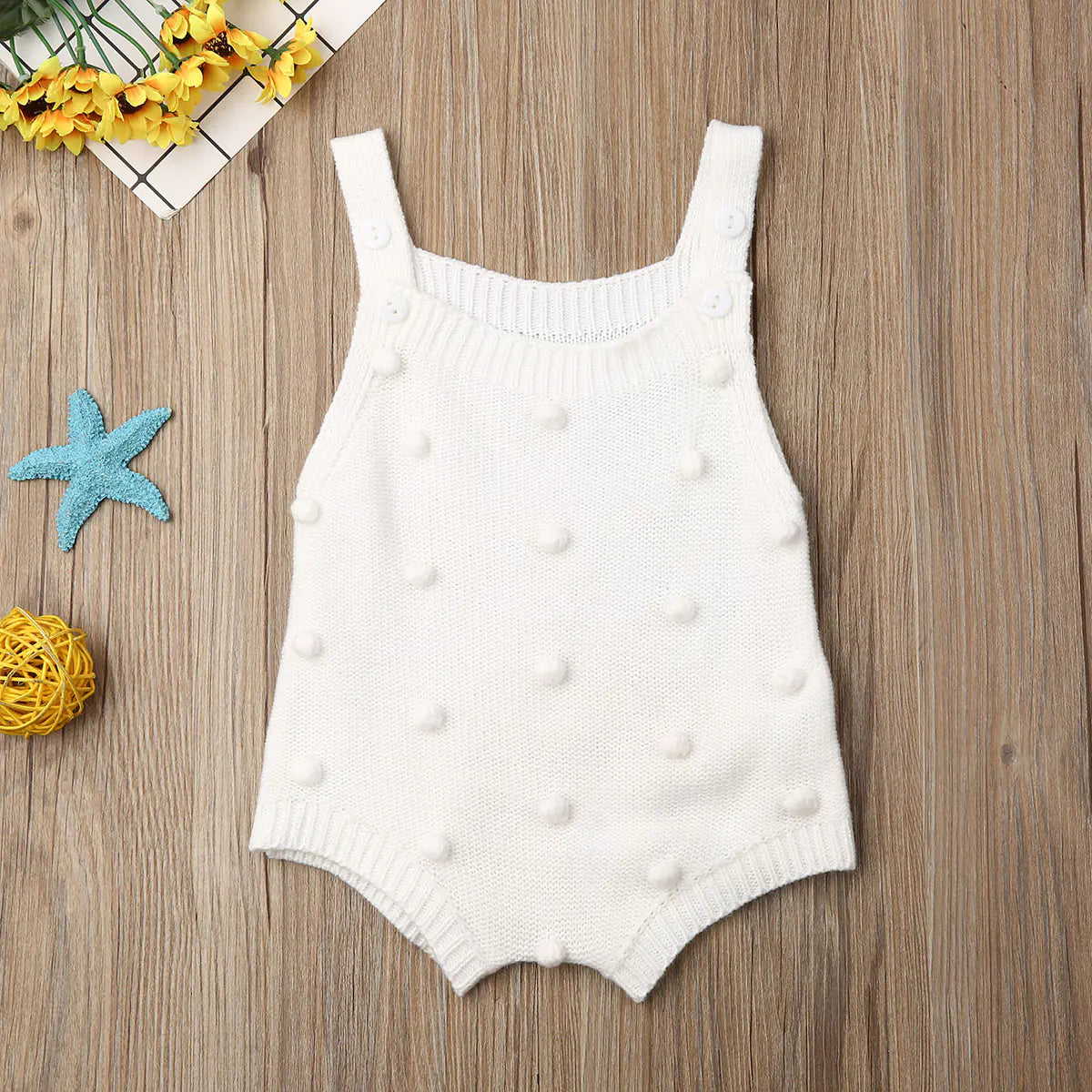 Knitted Acrylic Sweater Romper for Infants and Toddlers