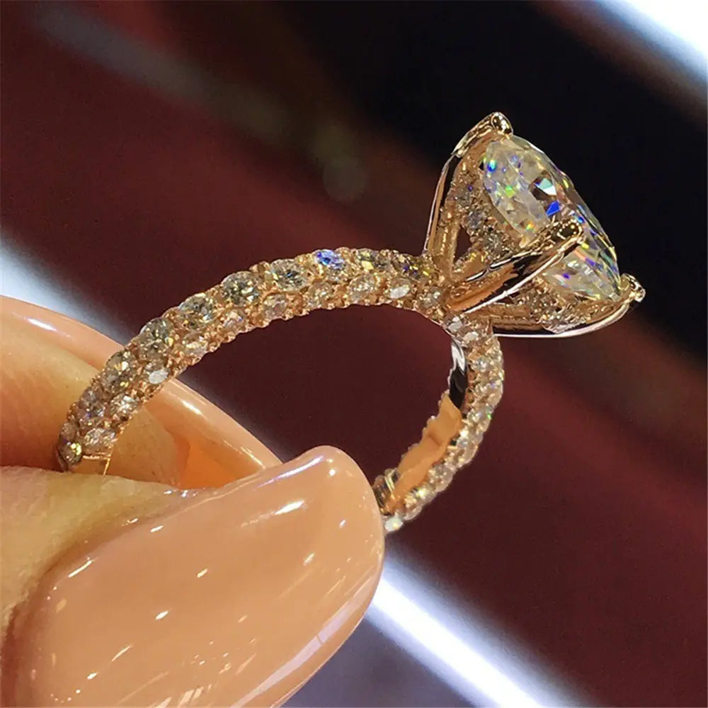 Princess Ring with Sparkling Diamonds for Engagement