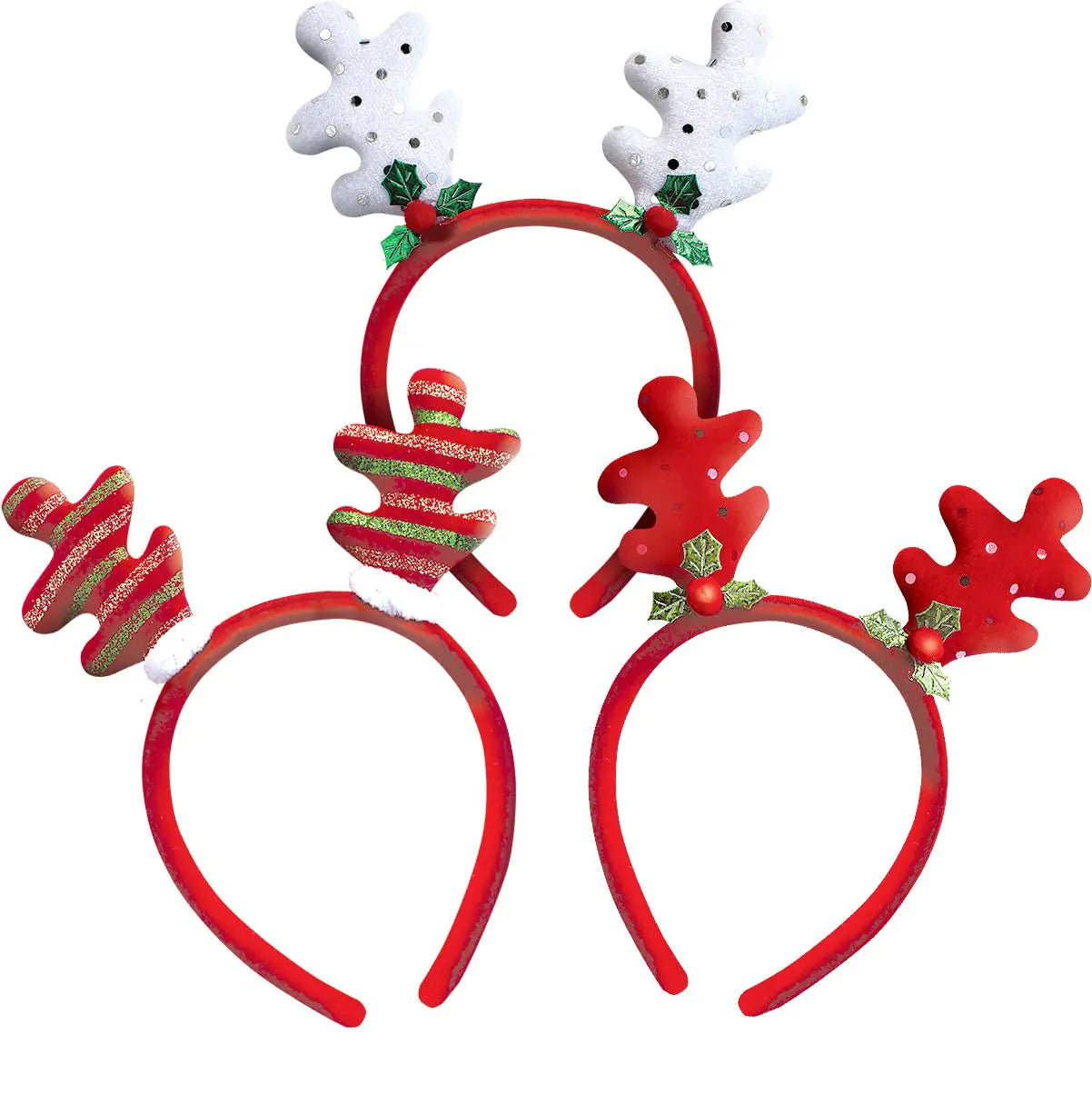 OLYPHAN Christmas Headbands for Girls/Funny Kids Xmas Hats - Springy Holiday Headband/Antler Head Boppers Kid/Adult/Adults
