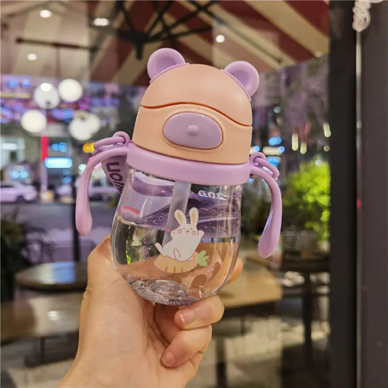 Cute Cartoon 250ml Toddler Drinking Straw Cup
