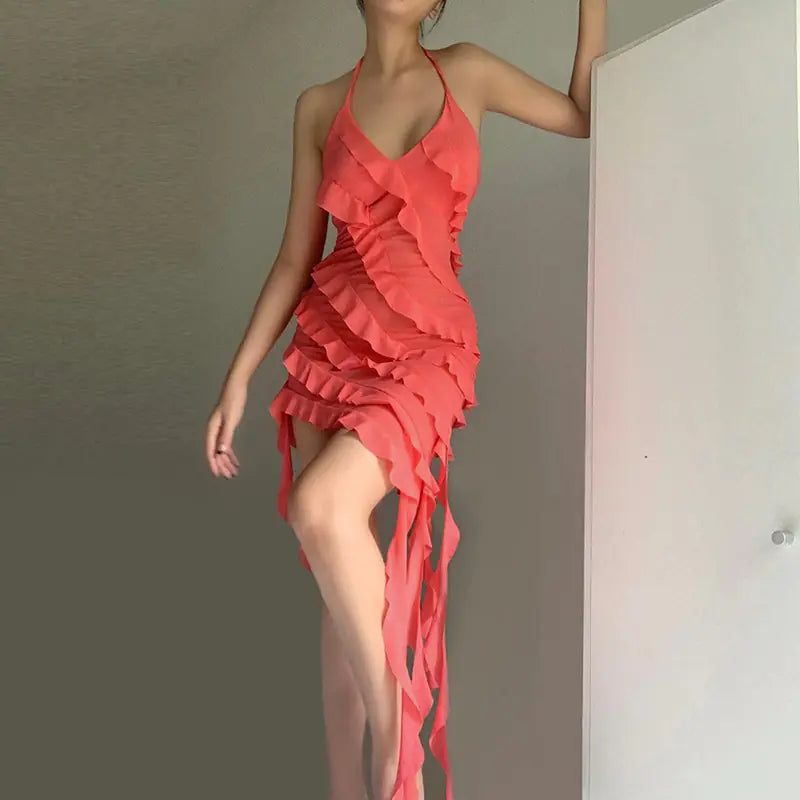 Solid Color Fashion Dress for Women