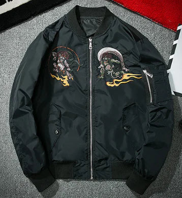 Embroidered Pilot Jacket and Baseball Jacket Combo
