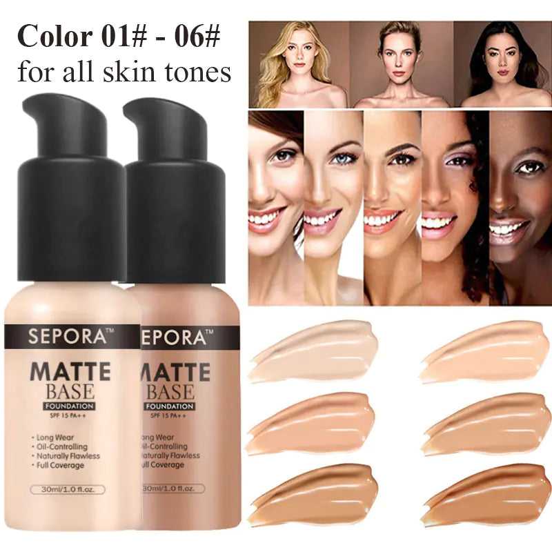 Matte Waterproof Liquid Foundation and Concealer Cream