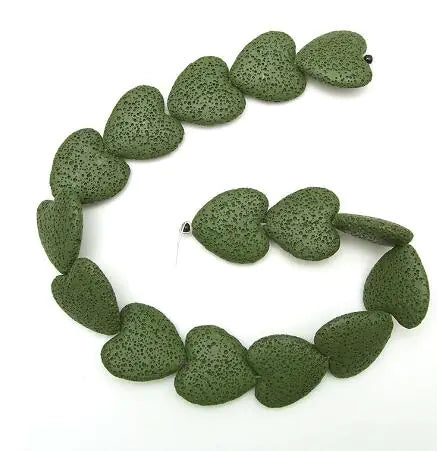 Colorful Heart-Shaped Volcanic Rock Bracelet