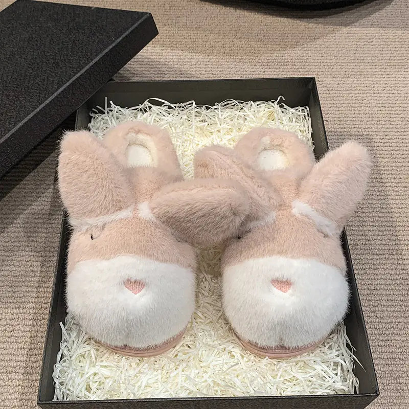 Cute Warm Cotton Dog Slippers with Non-slip Bottom