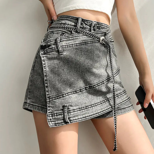 Irregular Splicing Denim Skirt for Women
