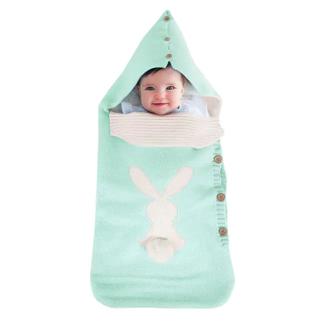 Knitting Rabbit Baby Sleeping Bag for Winter Use
