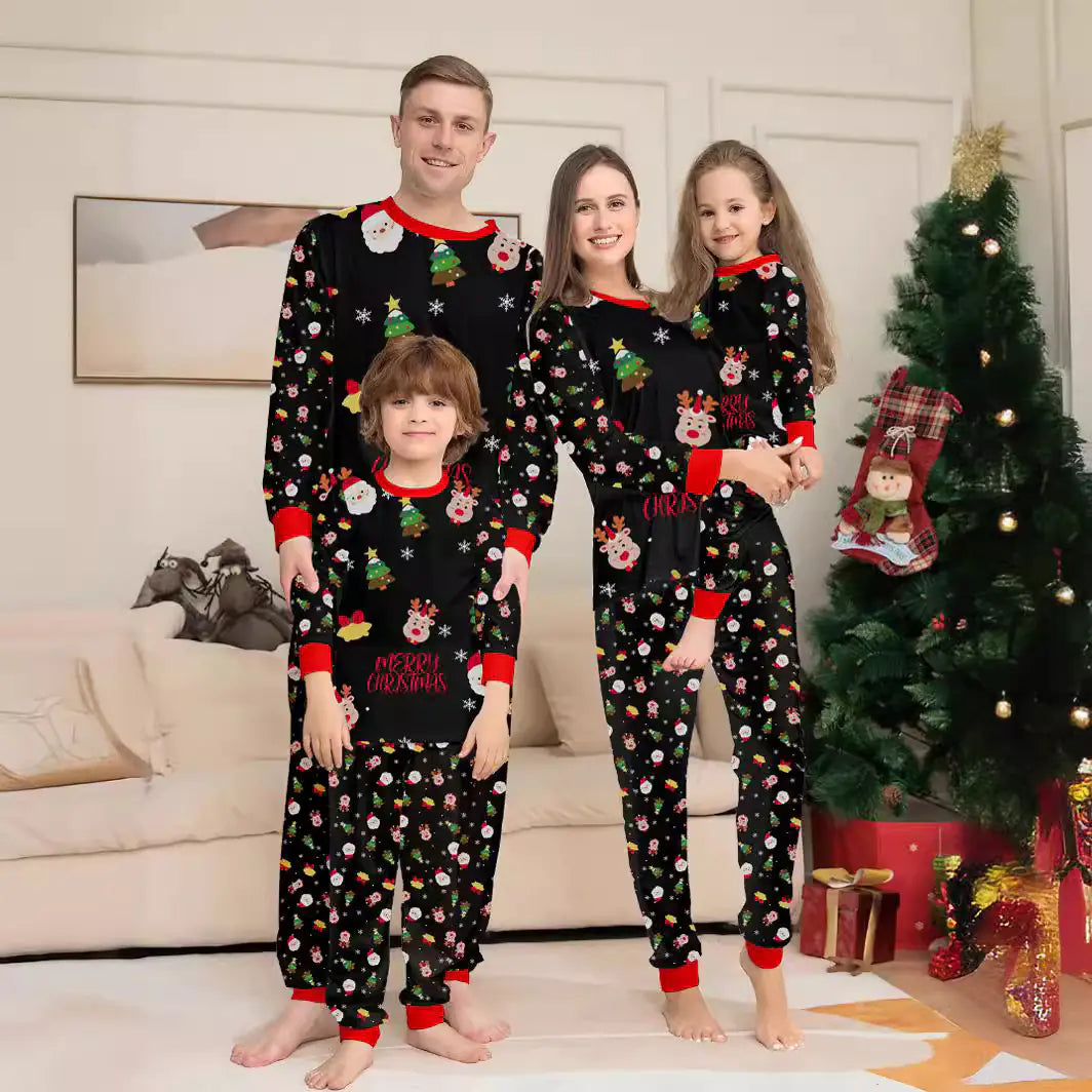 Christmas Family Pajama Set with Santa Print
