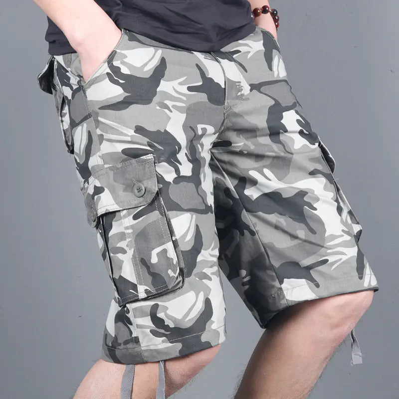 Men's Loose Camouflage Multi-Pocket Overalls Shorts