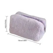 Large Capacity Plush Travel Cosmetic Bag for Women