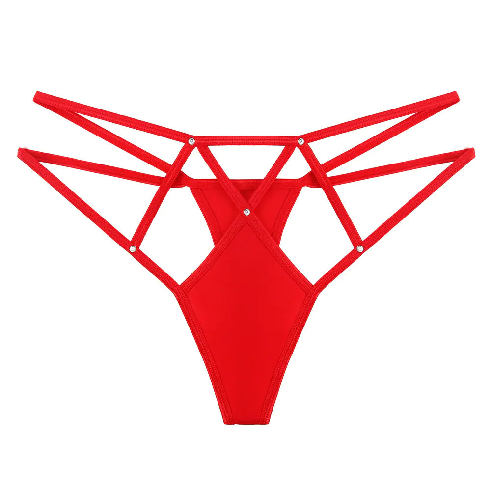 Y2K Rhinestone Women's Breathable T-Back Thong Panties