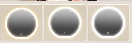 Round Makeup Bag with Mirror and LED Light (Large Capacity)