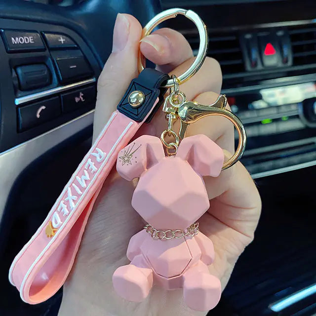 Punk Rabbit Keychain Couple Accessories for Bags