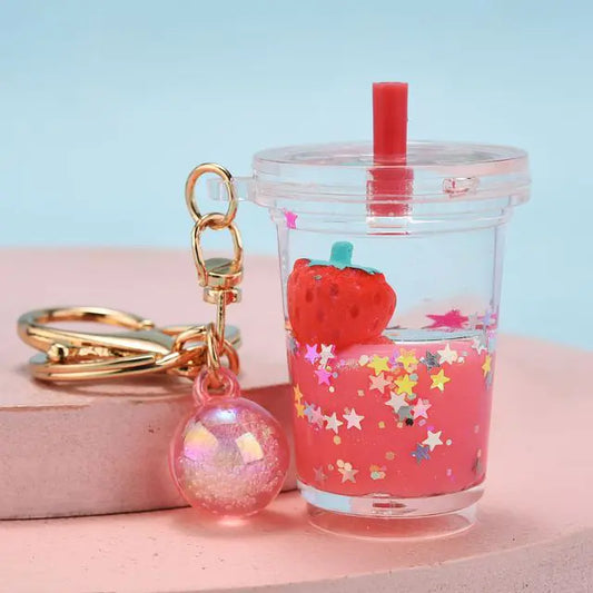 Acrylic Strawberry Sequin Keychain Pendant Gift