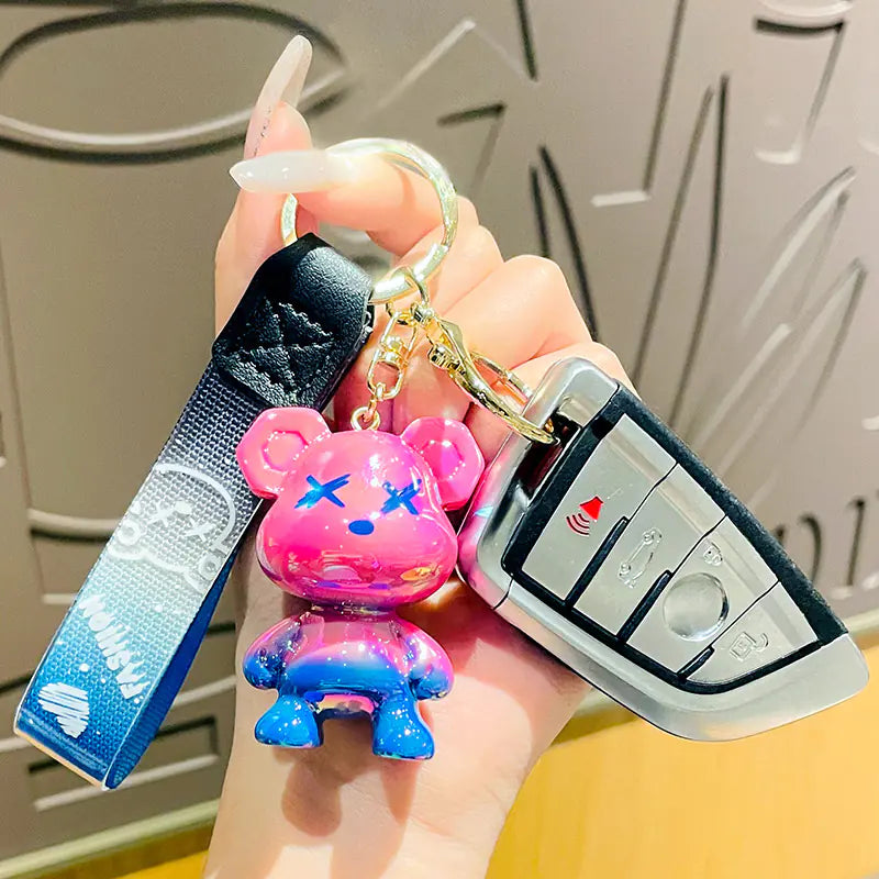 Acrylic Cartoon Bear Keychain for Mobile Phones