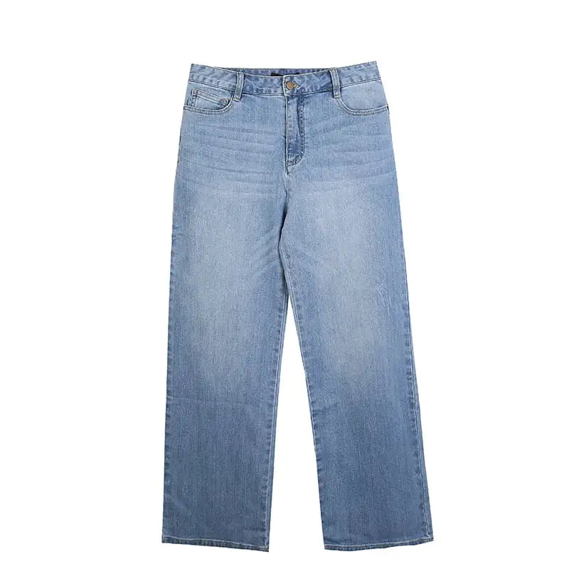 Ladies Wide Leg Slim Straight Jeans