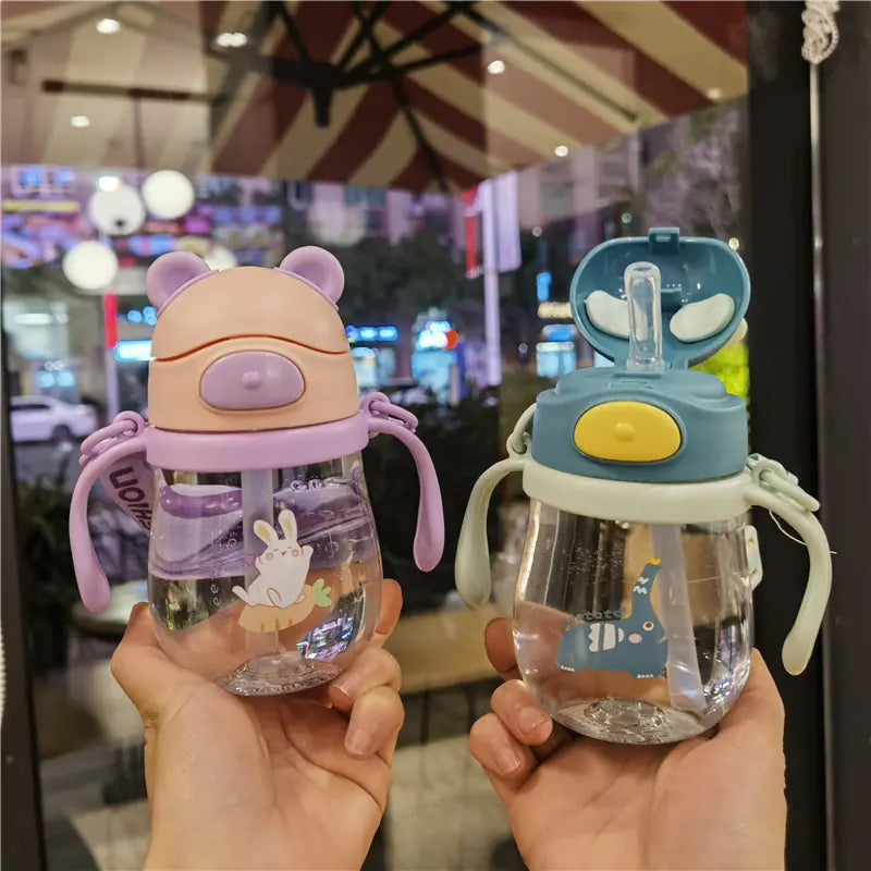 Cute Cartoon 250ml Toddler Drinking Straw Cup