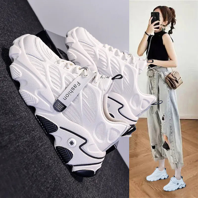 Breathable Thick Sole Casual Dad Sneakers for Women