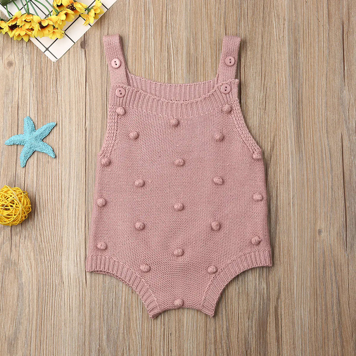 Knitted Acrylic Sweater Romper for Infants and Toddlers