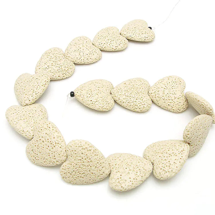 Colorful Heart-Shaped Volcanic Rock Bracelet