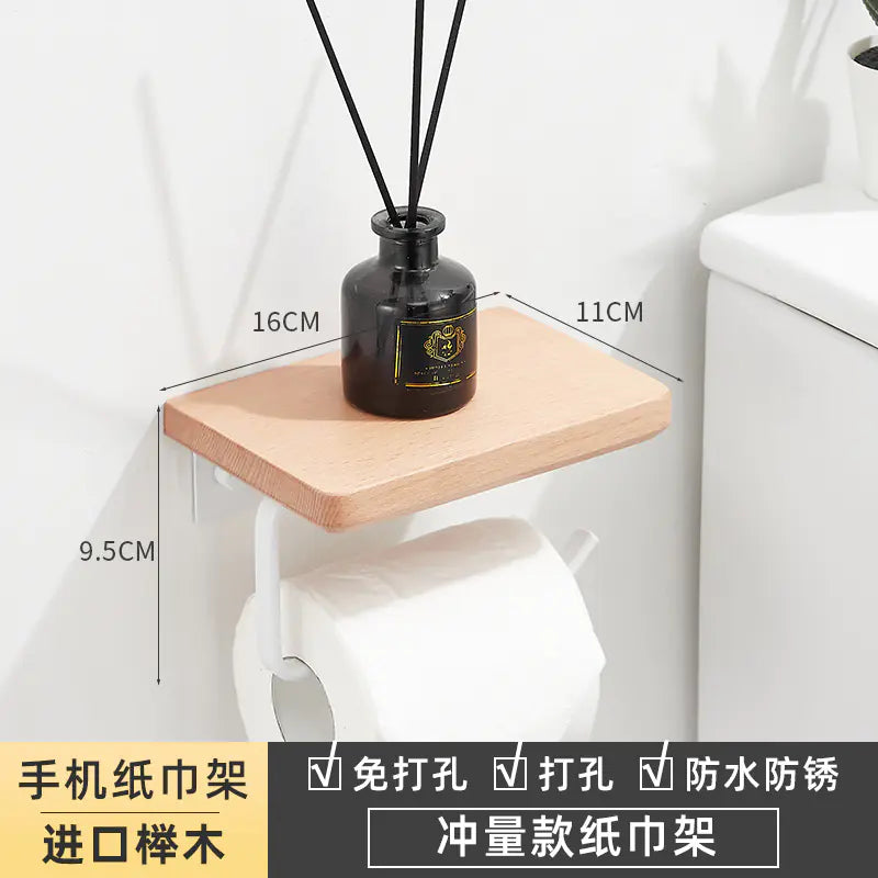 Wooden Wall-Mounted Tissue Box for Bathroom Storage