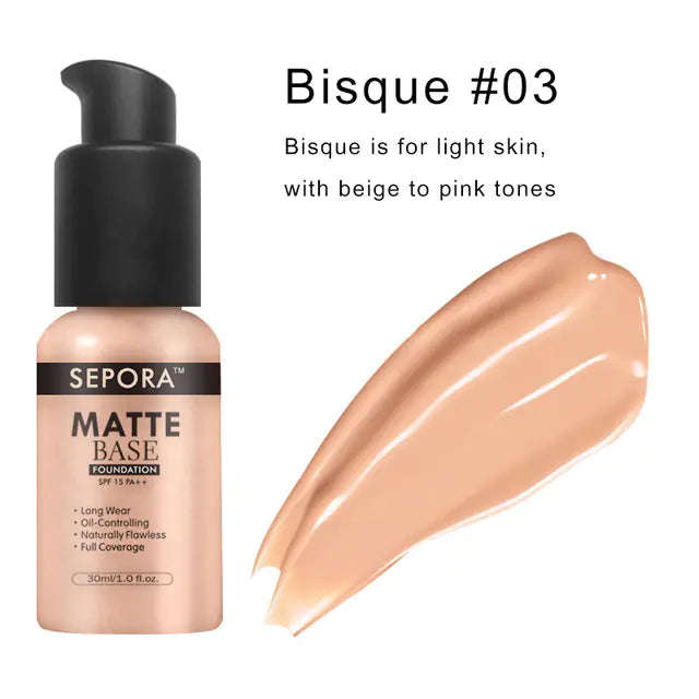 Matte Waterproof Liquid Foundation and Concealer Cream