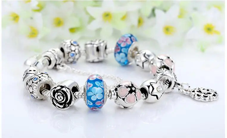 Large Hole Glass Bead Bracelet