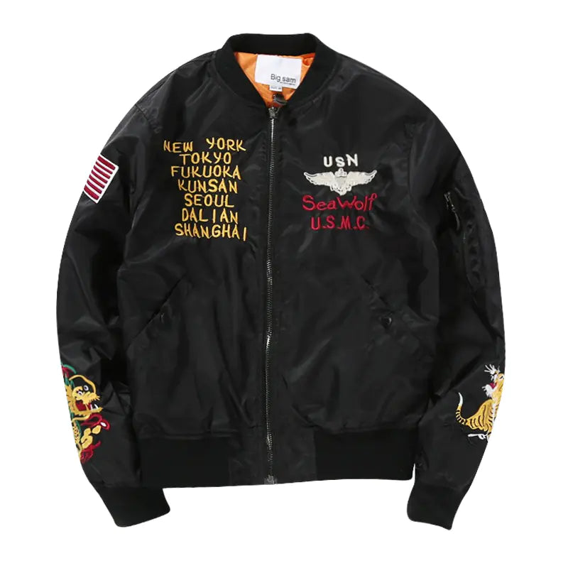 Embroidered MA1 Pilot Jacket and Baseball Jacket