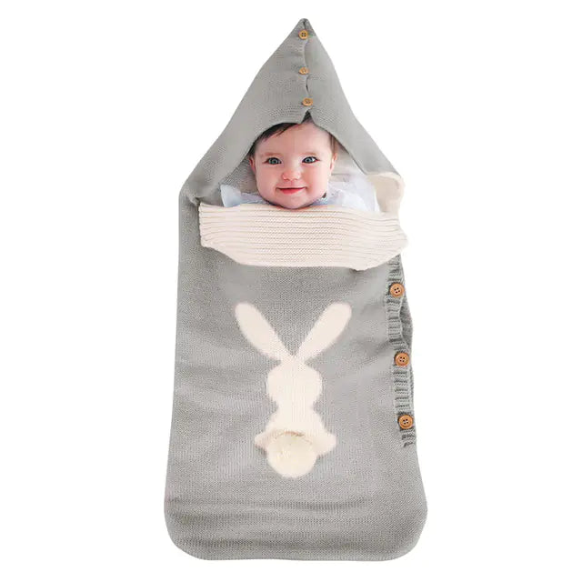 Knitting Rabbit Baby Sleeping Bag for Winter Use