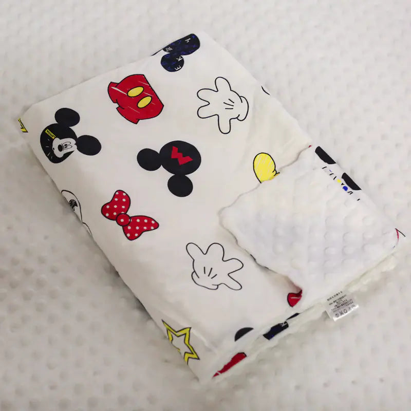 Thick Cartoon Baby Blanket for Warmth & Breathability