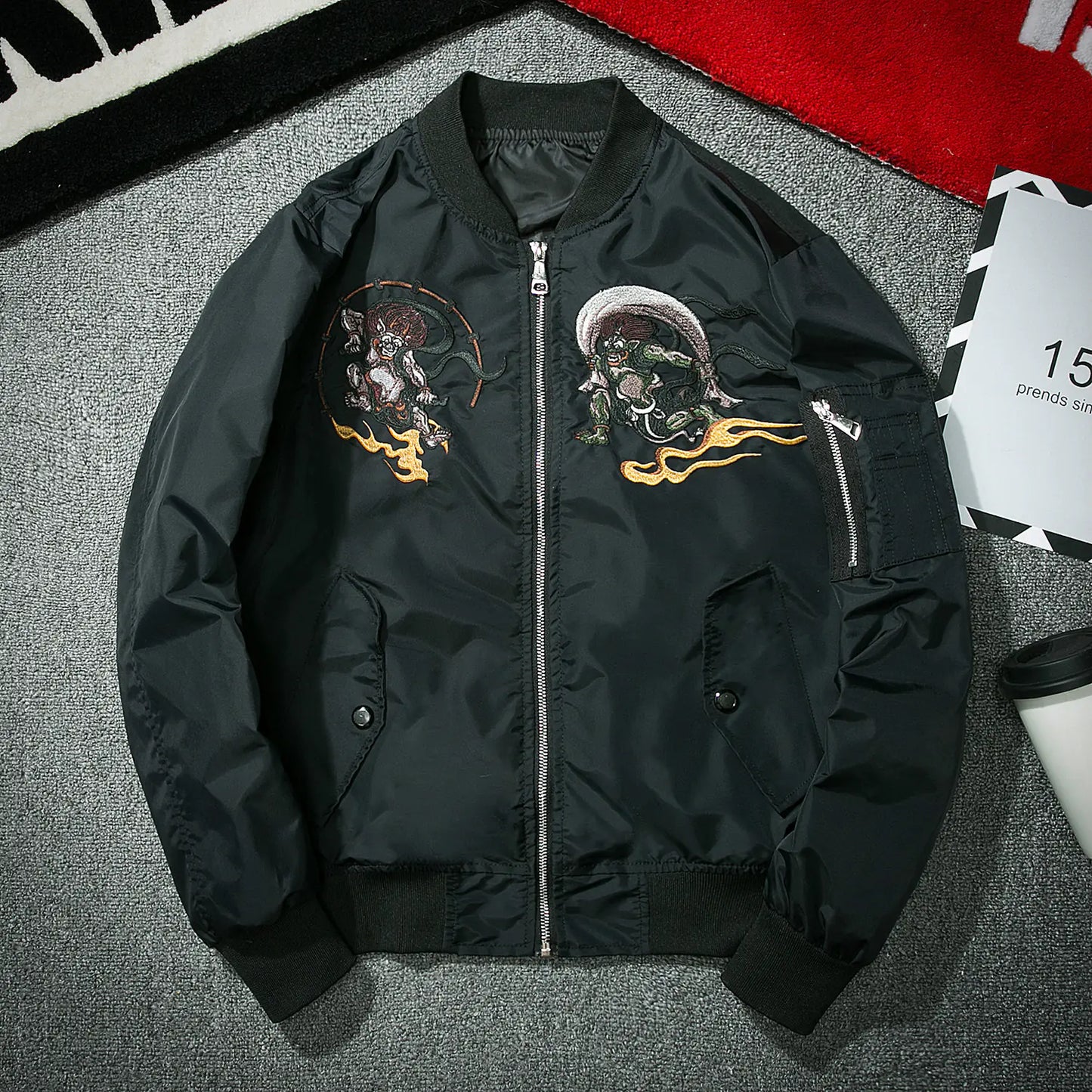 Embroidered Pilot Jacket and Baseball Jacket Combo