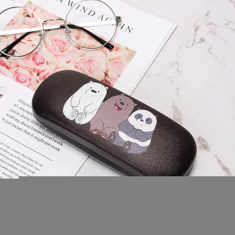 Cute Cartoon Panda Glasses Case - Portable Storage Box