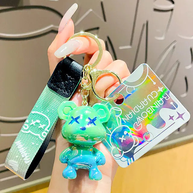 Acrylic Cartoon Bear Keychain for Mobile Phones