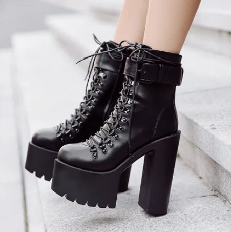Chunky Heeled Waterproof Ankle Boots for Women