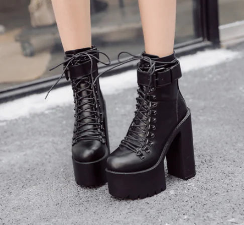 Chunky Heeled Waterproof Ankle Boots for Women