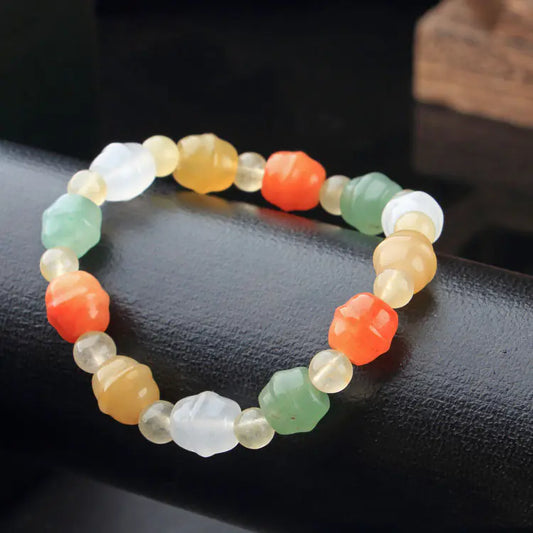 Women's Fashion Gold Jade Buddha Beads Bracelet