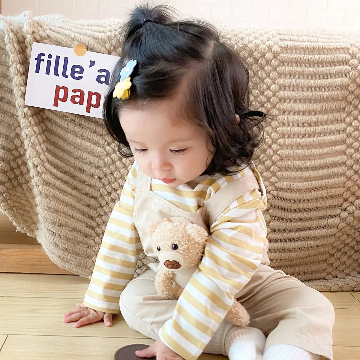 Striped Bear Romper for Infants and Toddlers (Korean Style)