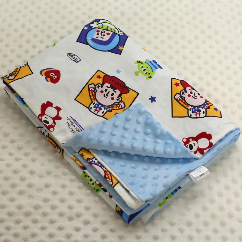 Thick Cartoon Baby Blanket for Warmth & Breathability