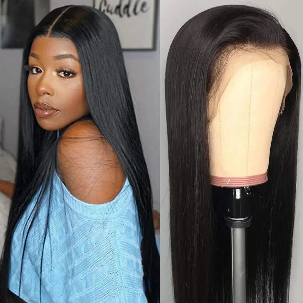 Black Middle Part Lace Front Wig for Women