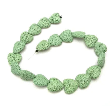 Colorful Heart-Shaped Volcanic Rock Bracelet