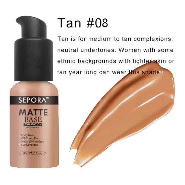 Matte Waterproof Liquid Foundation and Concealer Cream