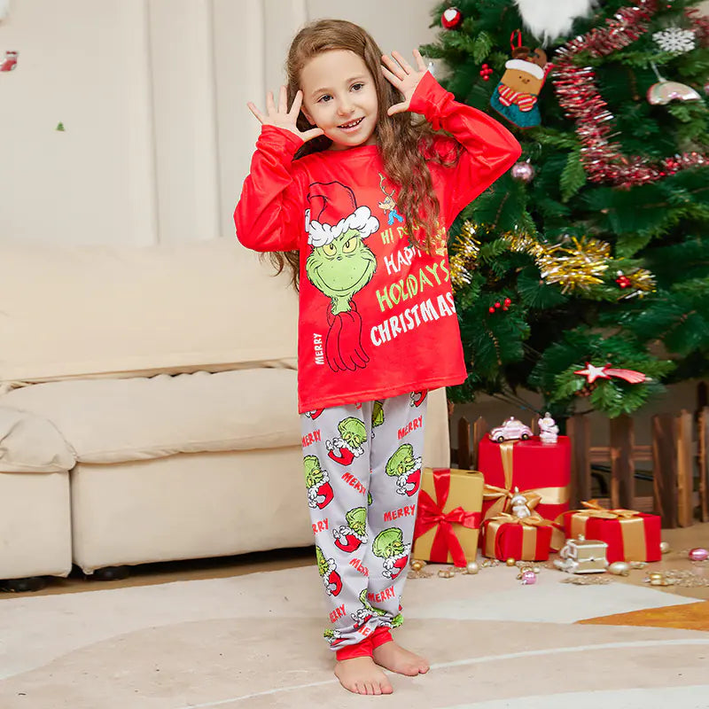 Christmas Monster Print Family Pajama Set