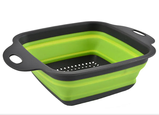 Square Folding Draining Basket - Expandable Silicone Fruit Basket
