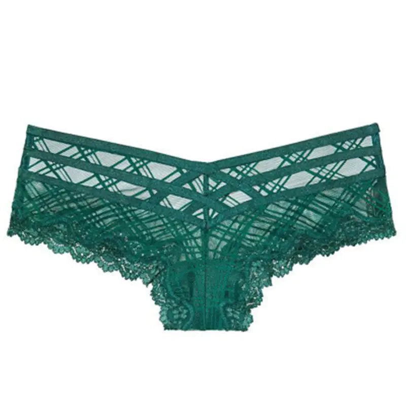 Fashion Lace Low Waist Women's Underwear - Plus Size