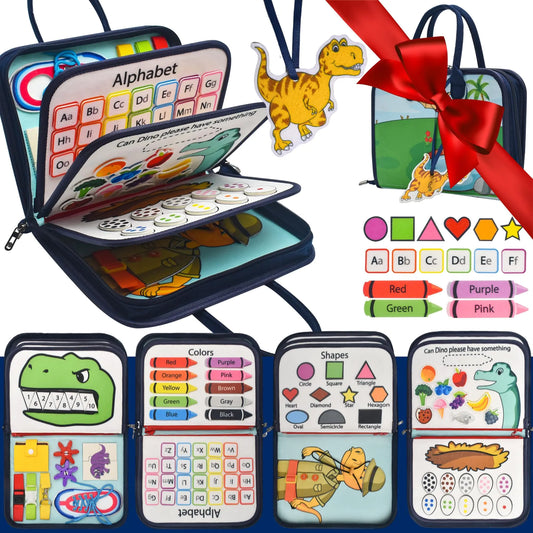 Busy Book for Toddlers Montessori Busy Board for Toddlers 1 2 3 4 Kids Travel Toys Preschool Busy Board 10 Page Busy Book 20+ Hands On Activity Book Montessori Busy Book Preschool Busy Book