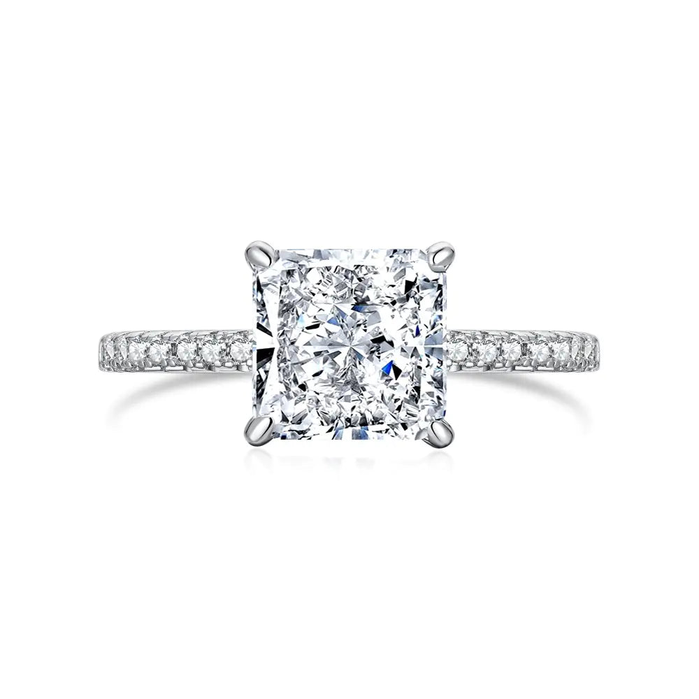 S925 Sterling Silver Ring with Diamond Micro Inlaid Zircon