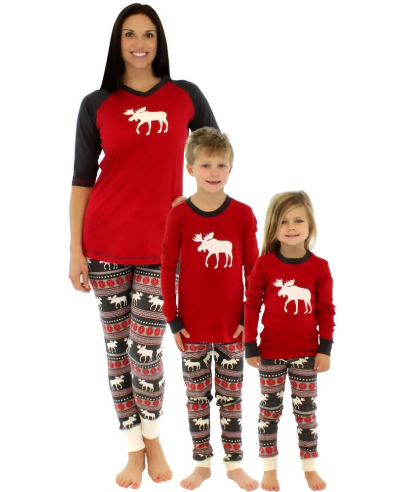 2020 Family Christmas Pajamas with Reindeer Print