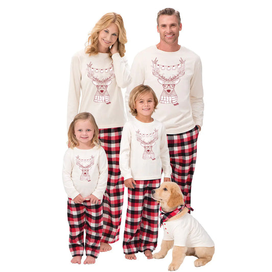 Christmas Family Pajama Set with Reindeer Print