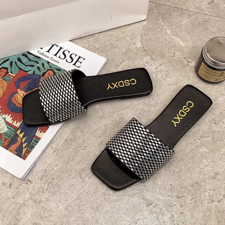 Rhinestone Flip Flop Sandals for Women