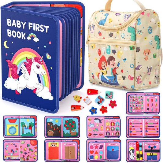 Fedonak 20 in 1 Montessori-Toys Busy Board for Toddlers 1-3 Busy Book for 1 2 3 Year Old Boy Girls Birthday Gift Preschool Learning Activities Toy Educational Sensory Toys for Kids Ages 2-4